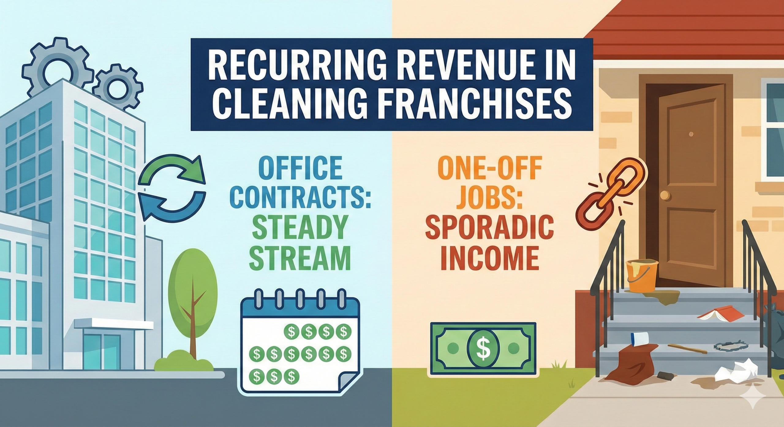 Recurring Revenue in Cleaning Franchises: Office Contracts vs. One-Off Jobs